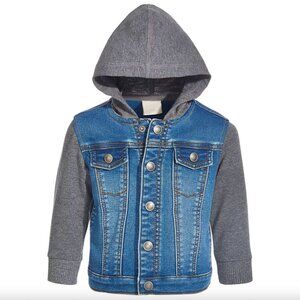 First Impressions Baby Boys Hooded Denim Jacket 6-9 months Neutral Casual